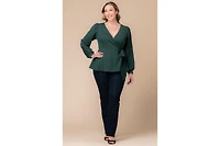 Kiyonna Plus Natasha Long Sleeve Wrap Top