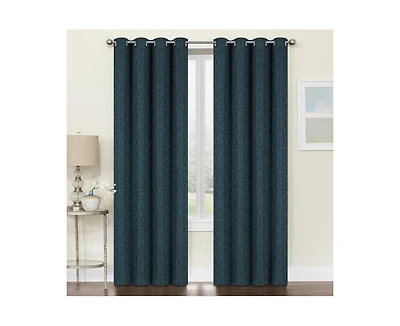 Kate Aurora Regency Collection Raised Jacquard Damask Grommet Top Curtains - 52 in. W x 84 L