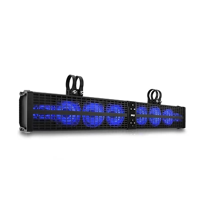 Pyle 32” Powered Atv/Utv Soundbar System - Built-in Stereo Amplifier w/ Wireless Bt Streaming and Led Lights