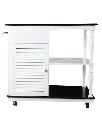 Slickblue Mobile Kitchen Island Cart with Storage Cabinet, Open Shelves, and Casters