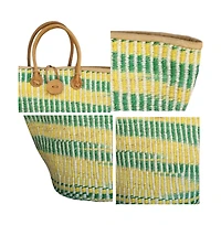 Citrus Handwoven Sisal Beach Straw Tote Basket