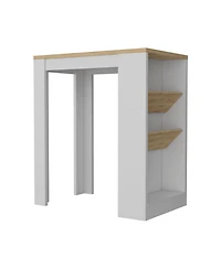 Slickblue Compact Kitchen Island with Storage Drawer and Open Shelving for Extra Organization