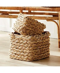 Napa Home & Garden Abaca French Braid Storage Baskets Square Set of 2