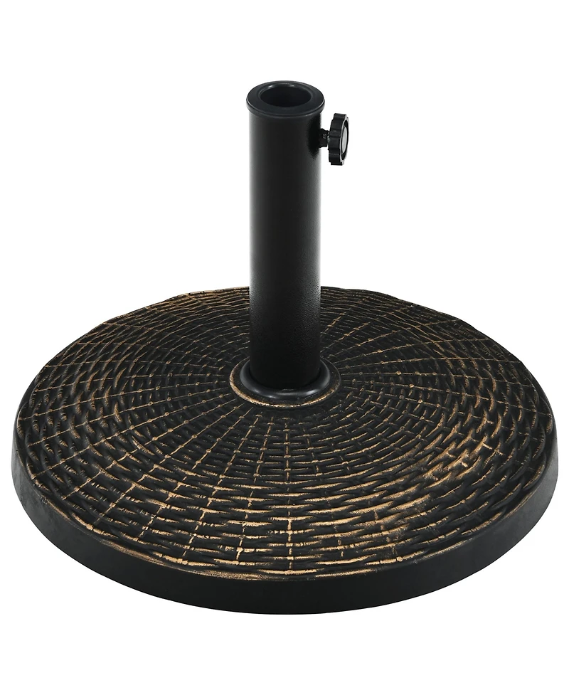 Gymax 22 lbs Round Resin Patio Umbrella Base Stand Holder w/ Adjustable Knob