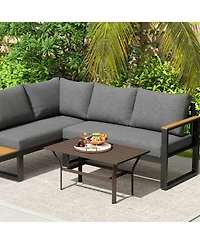 Outsunny Outdoor Table, All-Weather Patio Table,