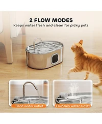 PawHut Stainless Steel Cat Water Fountain, 246 oz. / 7L Pet Water Fountain