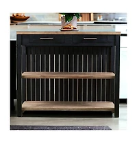 Slickblue Kitchen Island with Storage Cabinet, Open Shelves, and Drawer for Extra Counter Space
