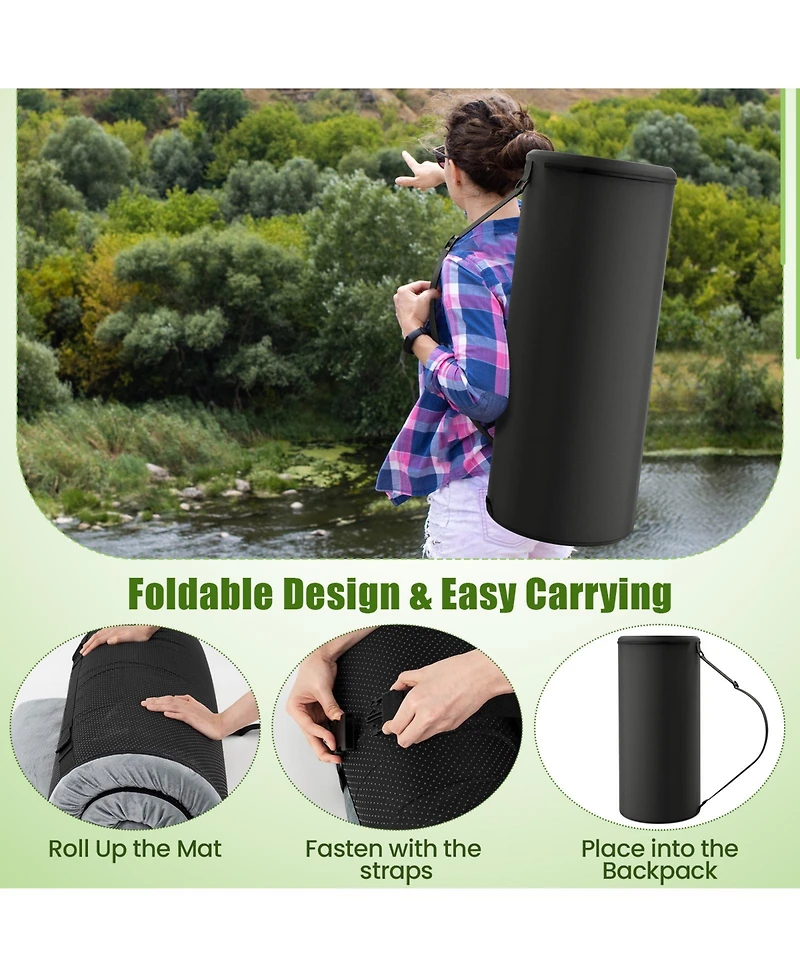Akiudex foldable camping mattress with high density foam cushion and anti-slip bottom