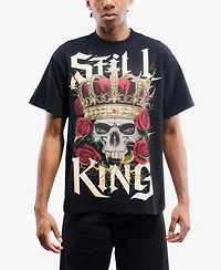 Heads Or Tails Men's Oversized Rhinestone Graphic T-Shirt