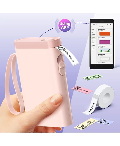 Polono Label Maker Machine with Tape, P21-a Bluetooth Label Printer, Wireless Mini Label Makers with Multiple Templates for Organizing, Office, Home