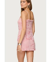 Edikted Women's Romey Beaded Chiffon Mini Dress