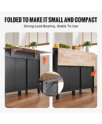 Kitchen Cart with Drawer and Concealed Trash Cabinet, Ideal for Tidy Kitchens
