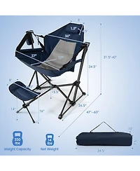 Akiudex hammock camping chair with retractable footrest and carrying bag
