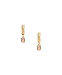 Skagen Women's Anja Rose Quartz Gold-Tone Stainless Steel Hoop Earrings
