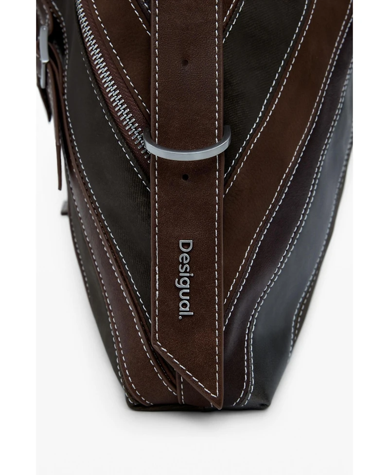 Desigual Women's Medium shoulder bag with stitching