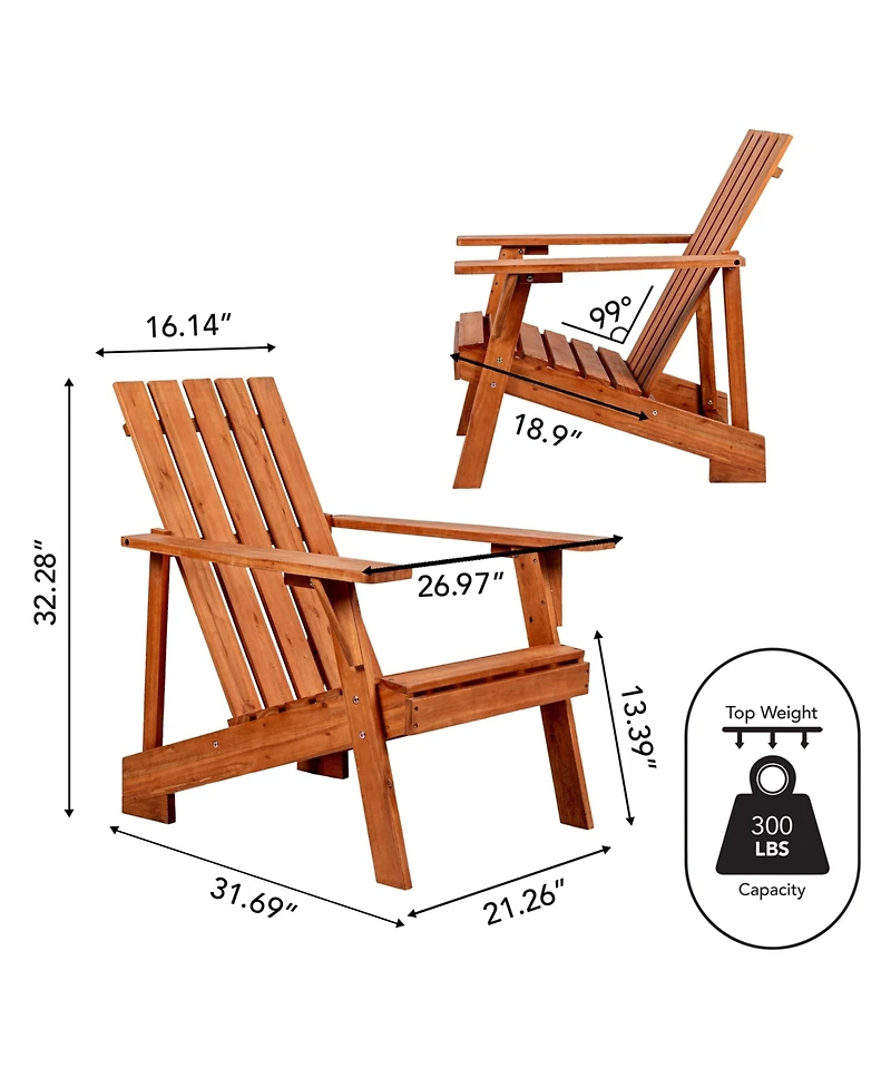 Irving Outdoor Patio Modern Acacia Wood Adirondack Chair