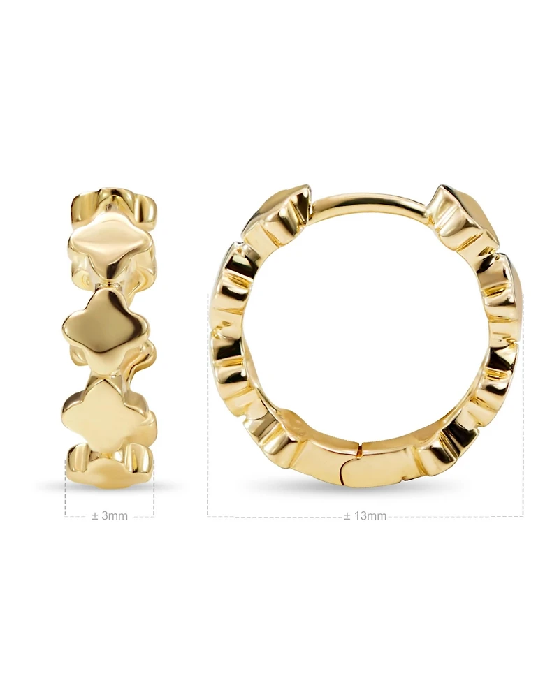 Devata Clover Hoop Earrings in 14K Gold, approx. 2.7 grams