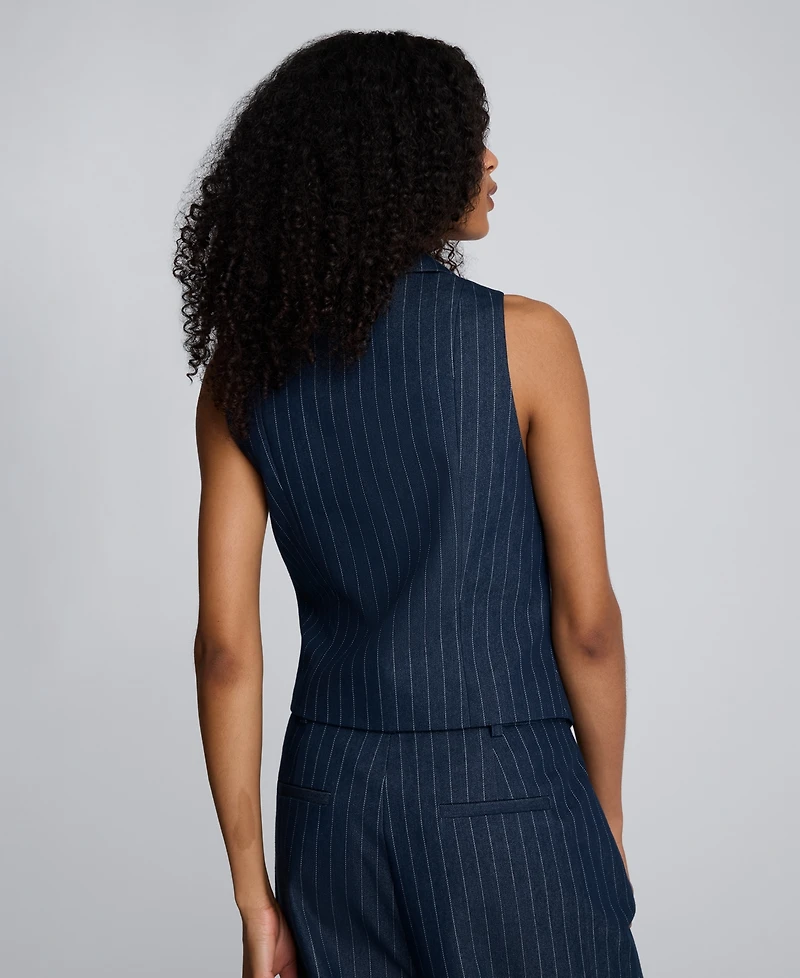 Kenneth Cole Women's Pinstripe Sleeveless Vest