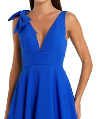 Mac Duggal Women's Crepe Sleeveless V Neck Ballgown With Bow