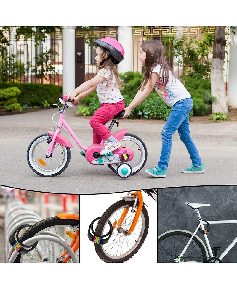 Nakto Bike Lock Cable, 4-Digit Combination With Metal Head, Resettable, 2 Feet x 0.45 in, for Bicycle, Scooter, Skateboard, Motorcycle, E-Bike