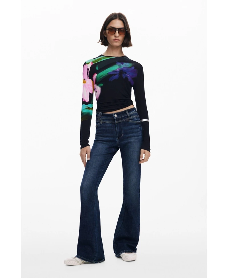 Desigual Women's Washed flared jeans