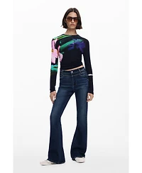 Desigual Women's Washed flared jeans