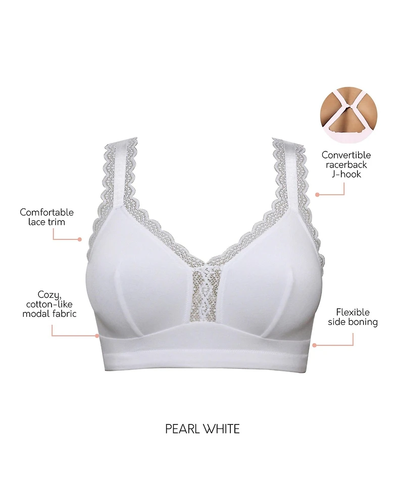 Parfait Women's Dalis Wire-Free Bralette, Pearl White, 30J
