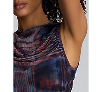 Kenneth Cole Women's Printed Ruched Midi Dress