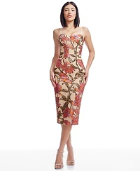 Dress the Population Women's Blakely Sweetheart-Neck Sequin Bodycon Midi