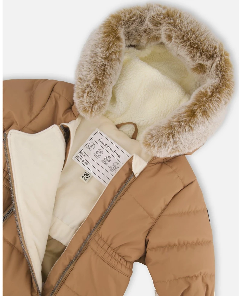 Deux par Baby Boys or Girls One-Piece Layette Snowsuit Designed for Car Seat Chanterelle