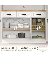 Homcom 71" Kitchen Pantry, Farmhouse Storage Cabinet with Drawers,