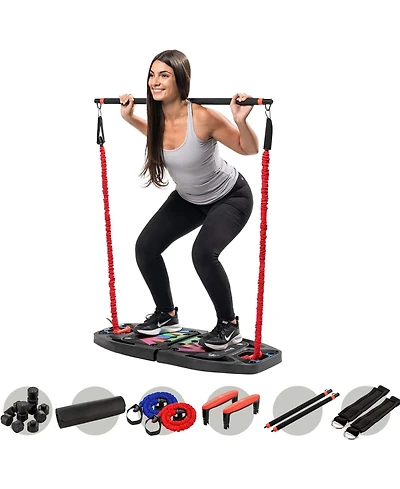 Lifepro Portable Home Gym Push-Up Board with Resistance Bands – Full Body Workout Kit for Strength Training at Home