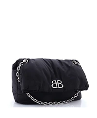 Pre-Owned Balenciaga Medium Monaco Chain Flap Shoulder Bag Nylon