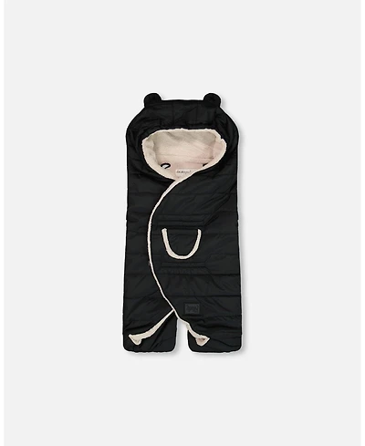 Deux par Deux Baby Unisex Snugly Baby Wrap Designed for Car Seat and Stroller Black - Baby