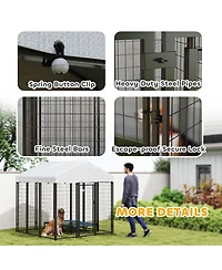 PawHut Outdoor Dog Kennel, Dog Playpen Enclosure with Roof