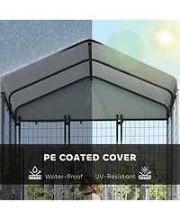 PawHut Outdoor Dog Kennel, Dog Playpen Enclosure with Roof