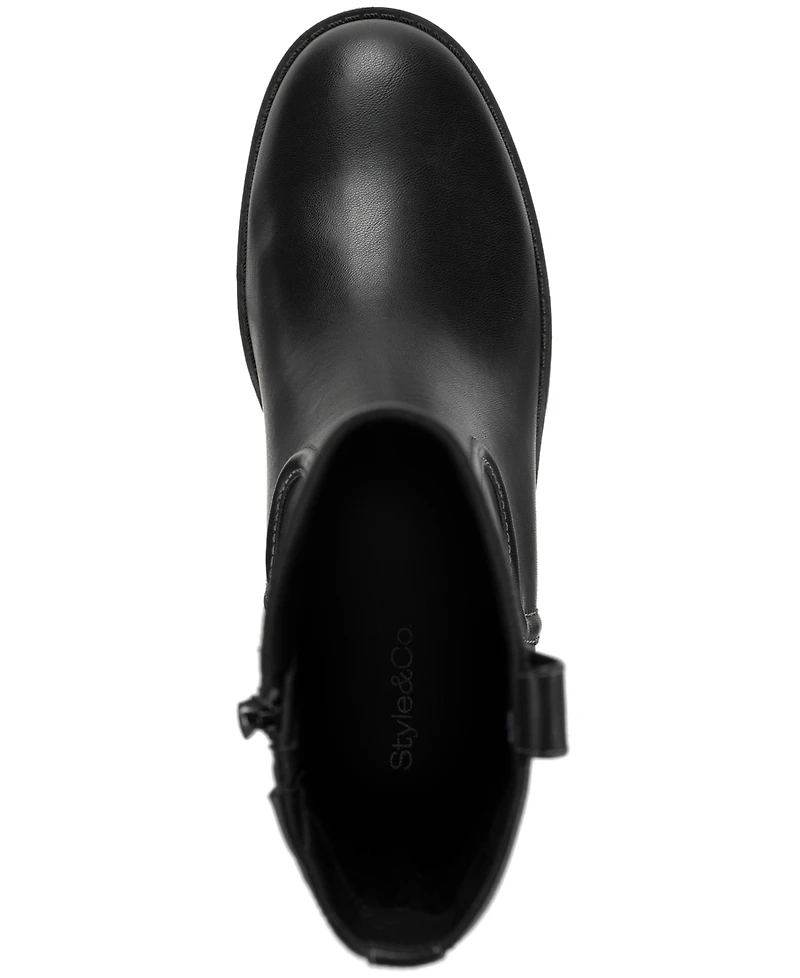 Style & Co Women's Inezz Mid Shaft Faux-Leather Boots, Macy's Exclusive