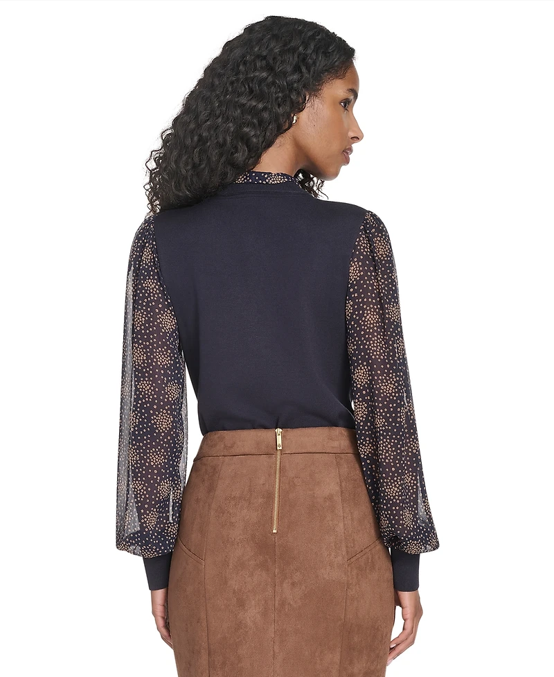 Tommy Hilfiger Women's Mixed Media Posy V-Neck Sweater