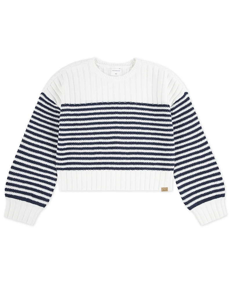 abercrombie kids Girls Striped Crewneck Sweater
