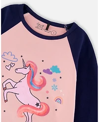 Deux par Big Girls Jersey Raglan Sleeve Tee Pink