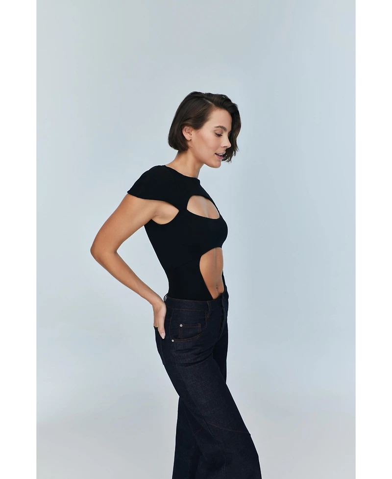 Jendue Women's Otara Black Bodysuit