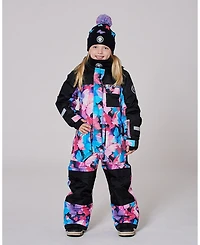 Deux par Girl One-Piece Play Snowsuit Black Butterfly Print