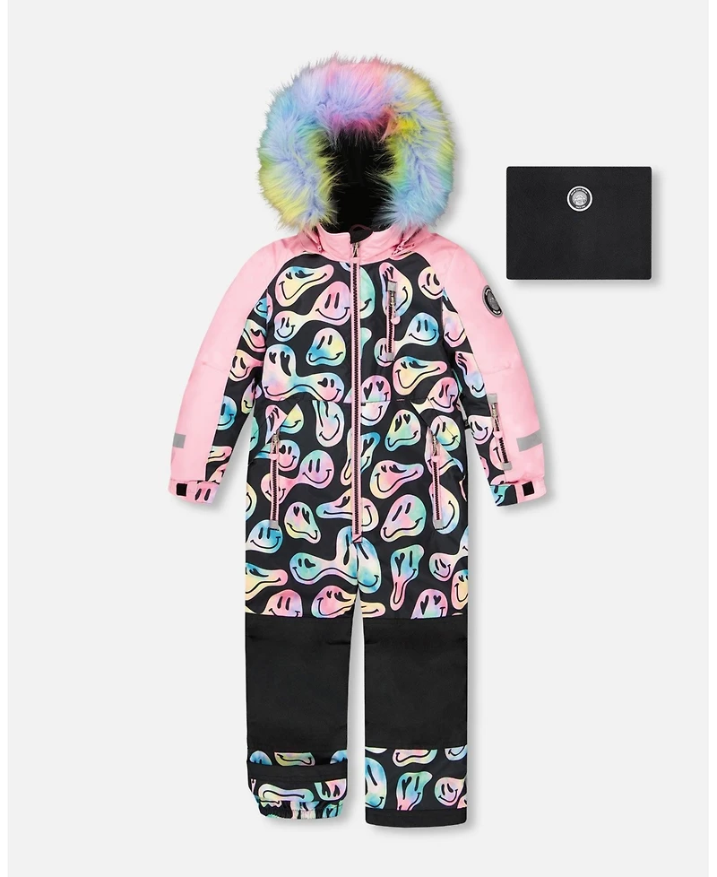 Deux par Girl One-Piece Play Snowsuit Smiley Face - Child
