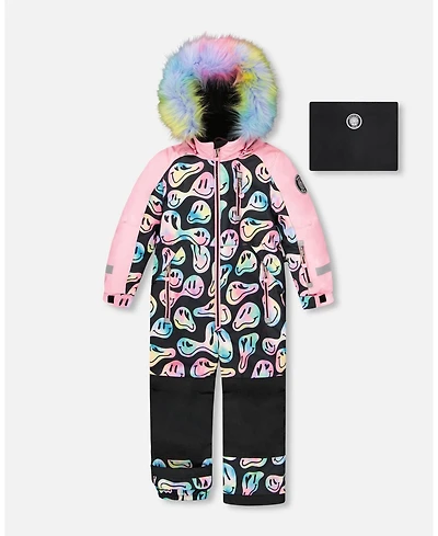 Deux par Girl One-Piece Play Snowsuit Smiley Face - Child