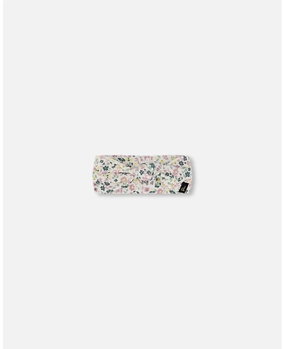 Deux par Deux Baby Girls Cotton Headband Off-White Floral