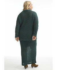 June + Vie Women's June + Vie Crochet Button Down Shirt