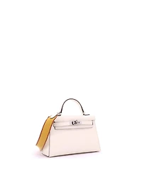 Pre-Owned Hermes 20 Kelly Mini Ii Amazone Handbag Light Epsom with Palladium Hardware