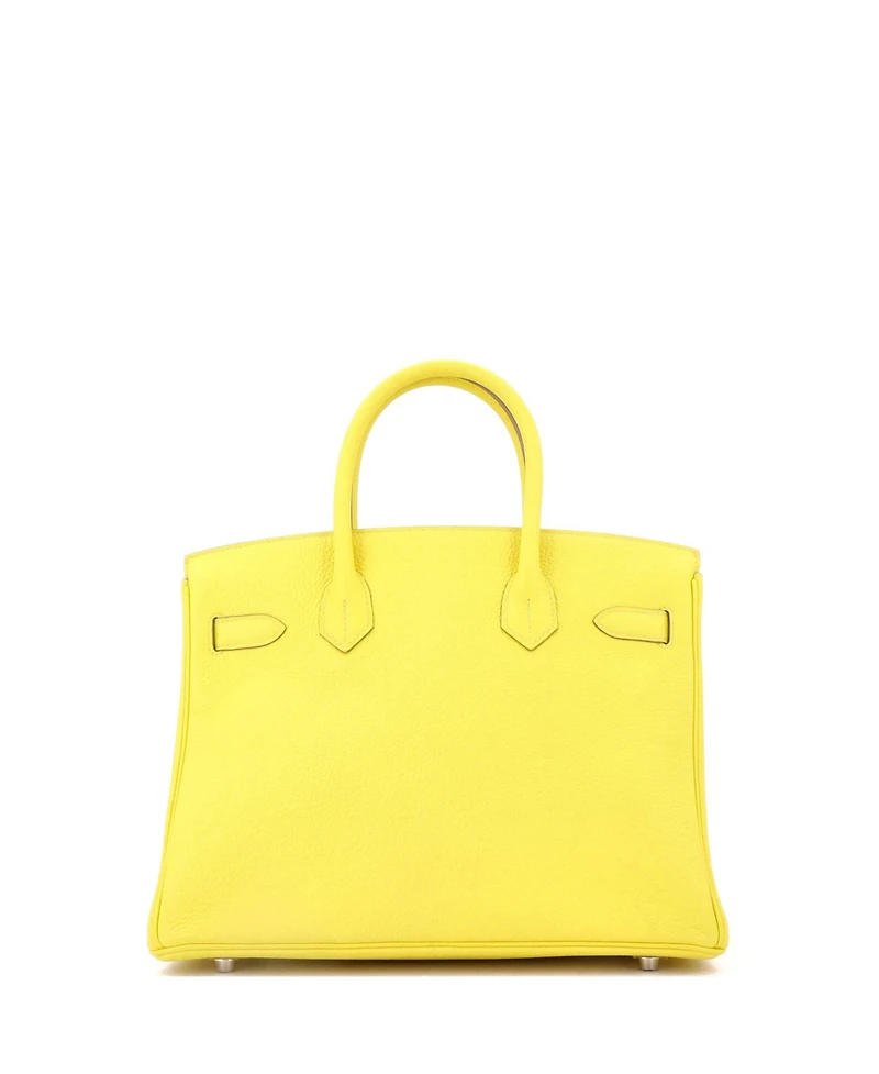 Pre-Owned Hermes Birkin 30 Handbag Yellow Togo with Palladium Hardware