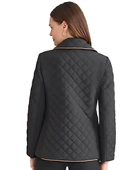 Jones New York Women's Quilted Snap Front Long Sleeve Jacket