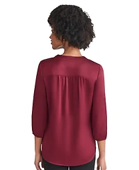 Jones New York Women's V-Neck 3/4 Sleeve Top